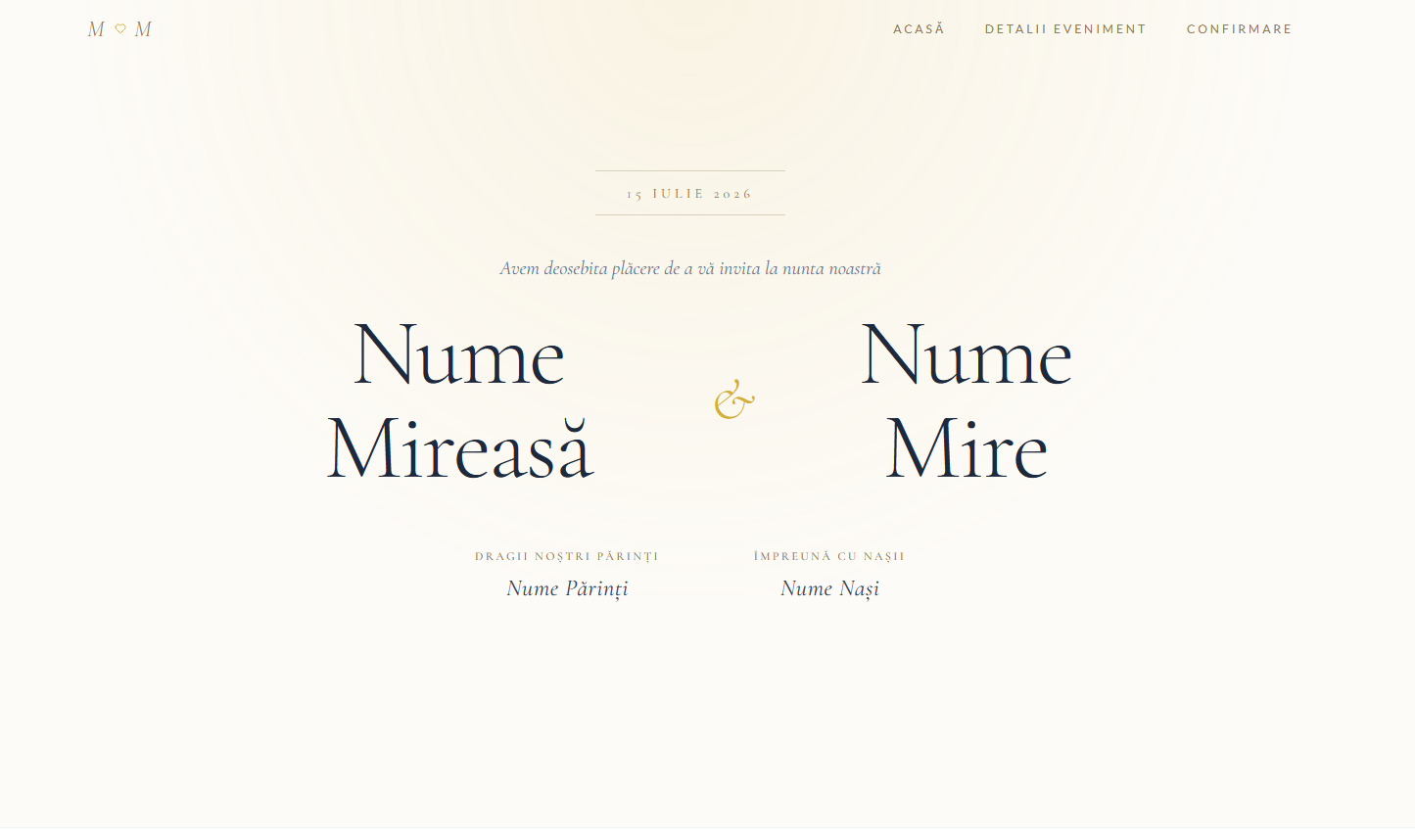 Model Invitație Nuntă Classic Elegance