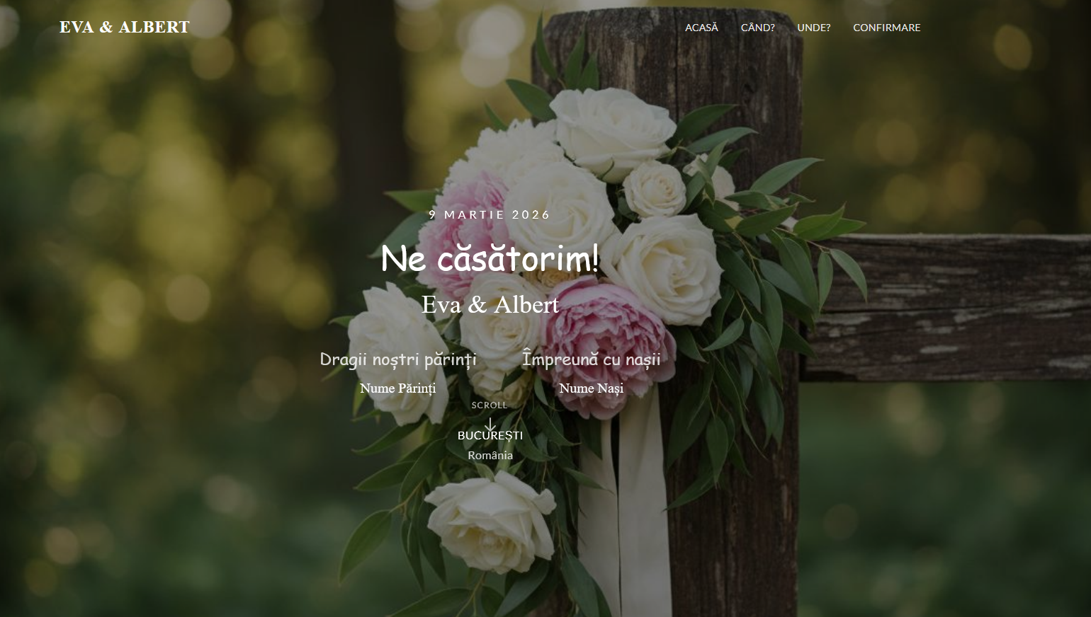 Model Invitație Nuntă Forever